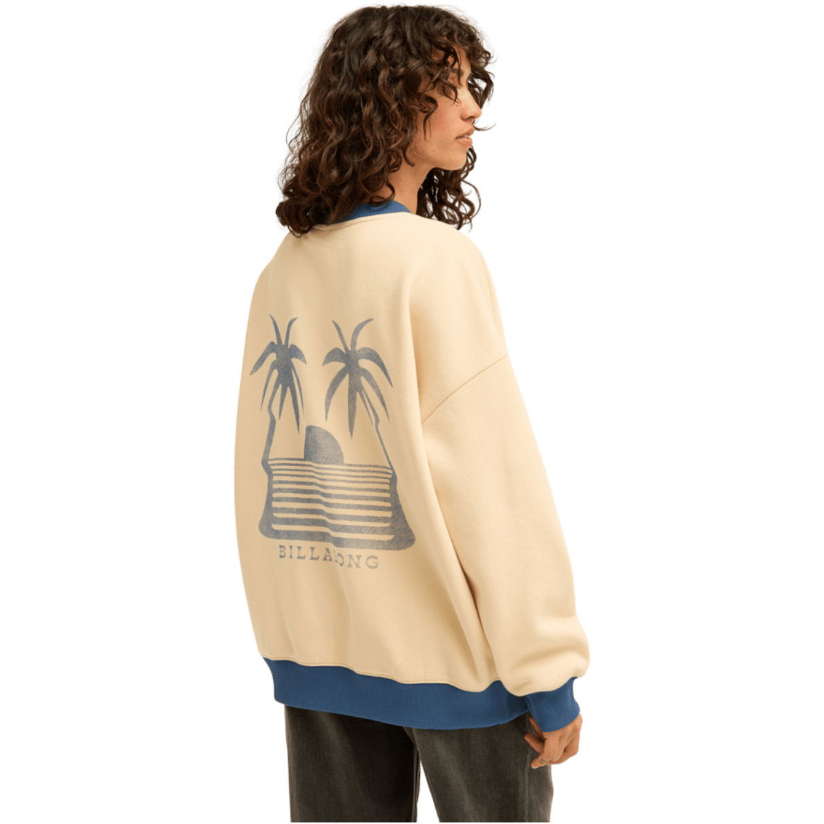 2026 Billabong Womens Le Love Surf Crew Sweatshirt EBJSF00194 - White Cap